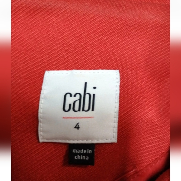 CABI Orange Short Pea Coat Fall Jacket Button Pockets Size 4 - Picture 3 of 6